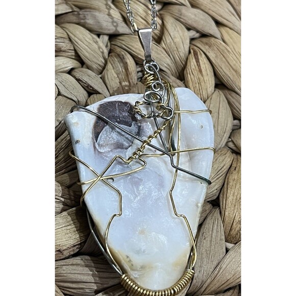 Authentic Oyster Shell From North Carolina Wrapped Silver & Gold Tone Coastal - Picture 3 of 11